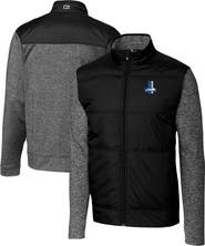 Cutter & Buck Men's Cutter & Buck Black Detroit Lions Throwback Logo Big & Tall Stealth Hybrid Quilted Full-Zip Windbreaker Jacket