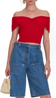 Cult Gaia Prescott Off the Shoulder Knit Top