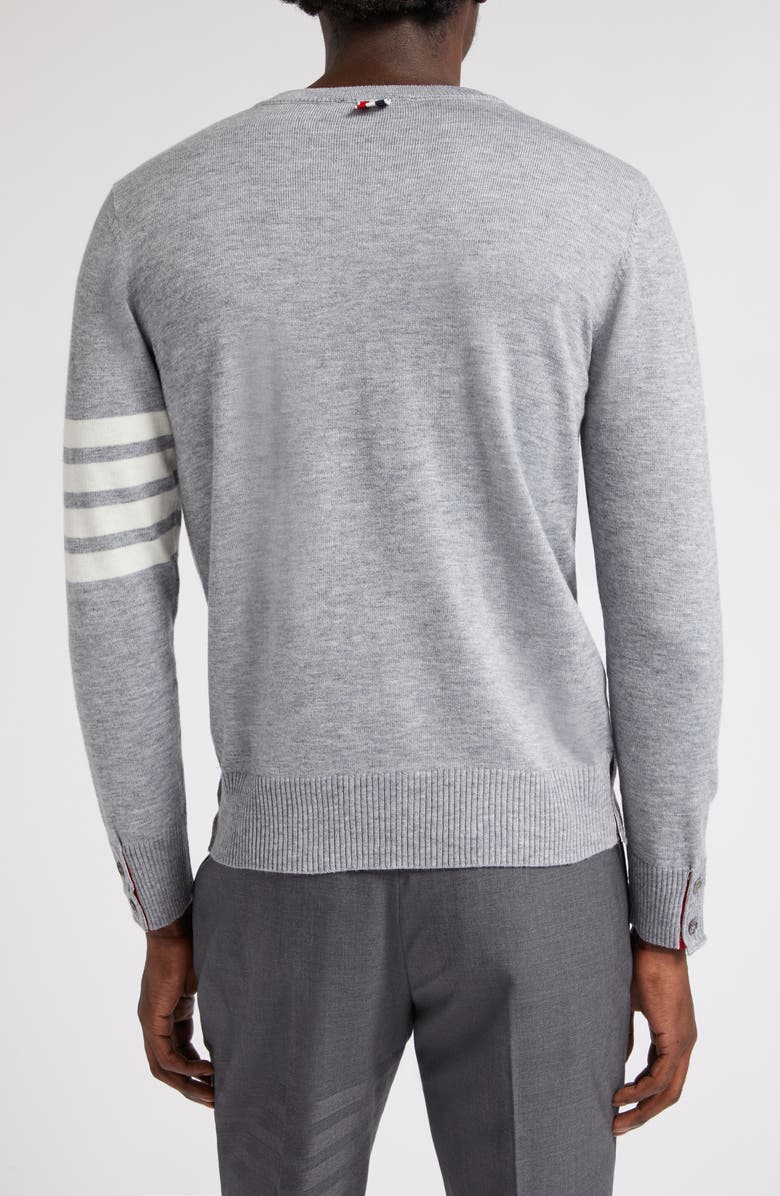 Thom Browne Merino Wool Pullover, Alternate, color, Med Grey