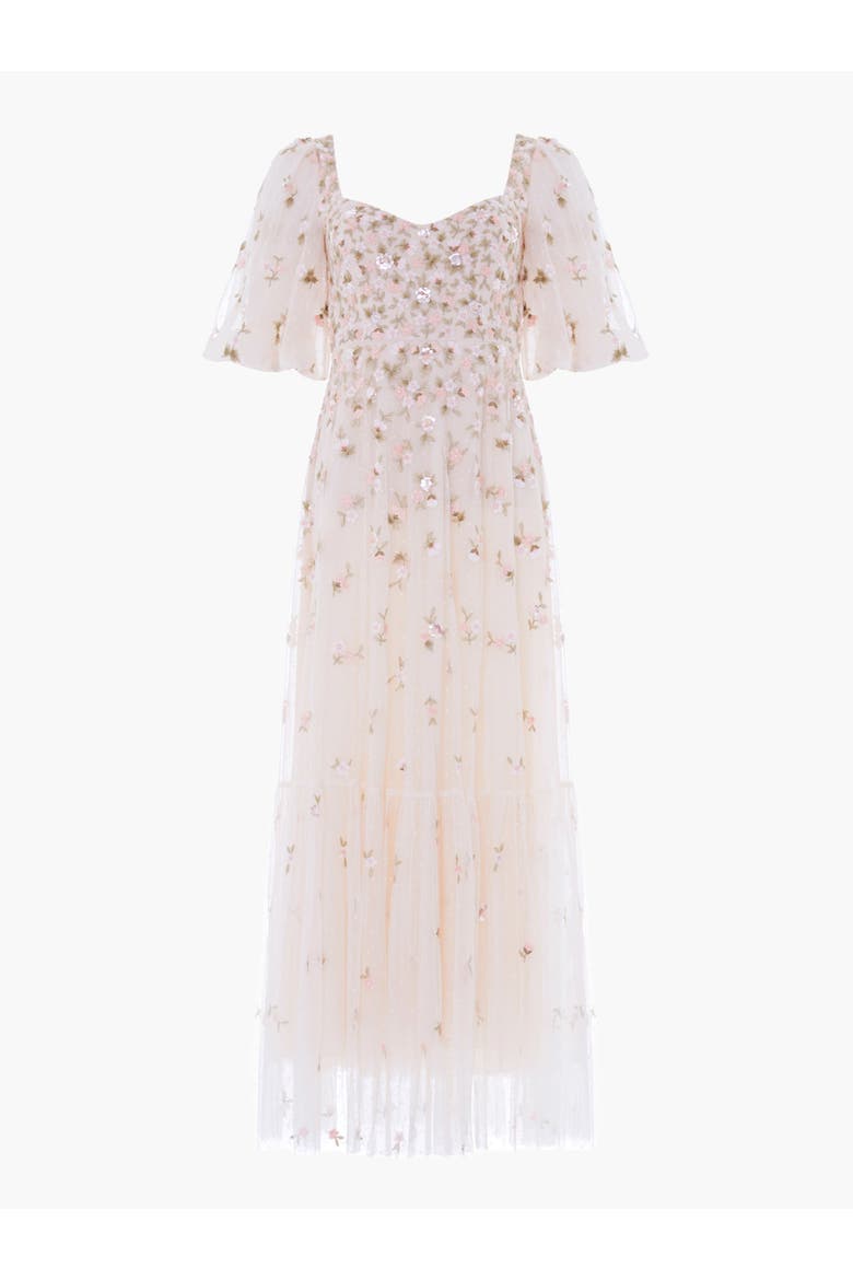 Meadow Ditsy Sweetheart Ankle Gown, Alternate, color, Cream/Peach