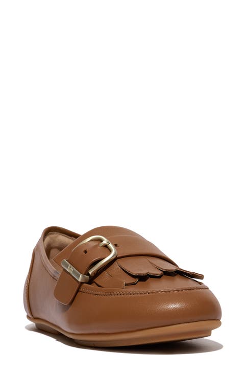 Allegro Fringe Buckle Leather Loafer (Women)
