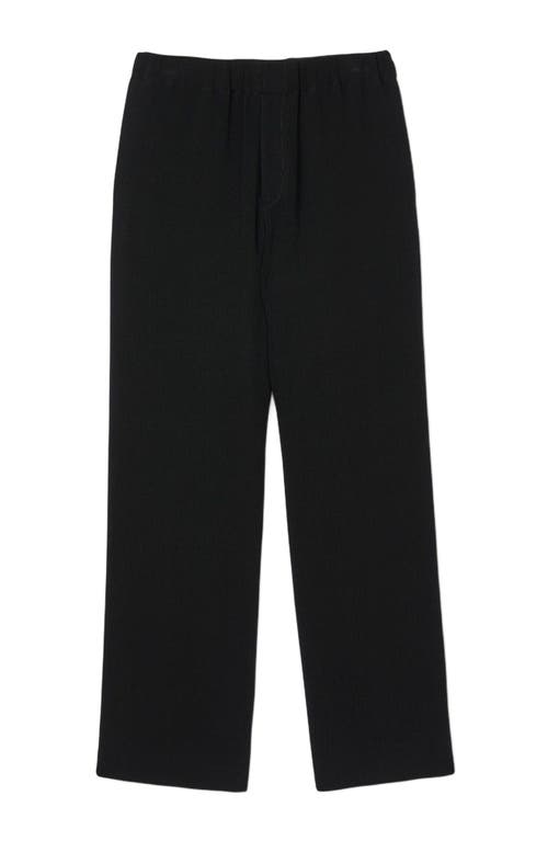 Sandro Micropleated Regular Fit Wide Leg Pants In Black