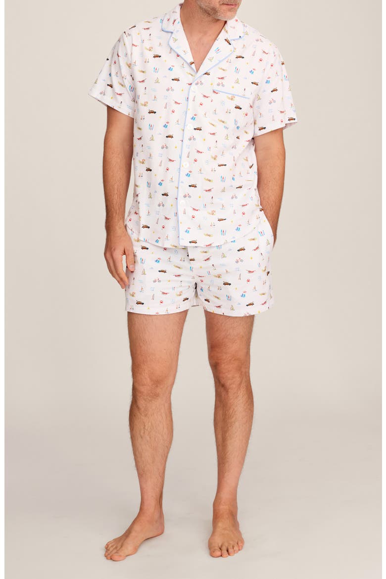 Twill Classic Short Pajamas, Main, color, WHITE
