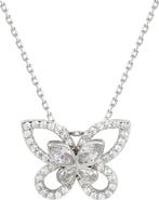 SUZY LEVIAN Sterling Silver Cubic Zirconia Butterfly Pendant Necklace