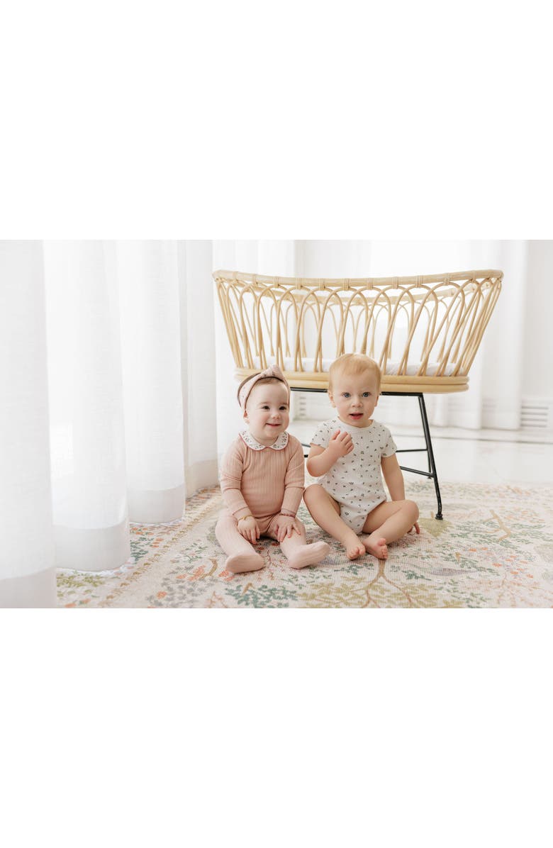 Ely's & Co. Floral Pointelle Collection - Romper, Alternate, color, Ivory/Blue