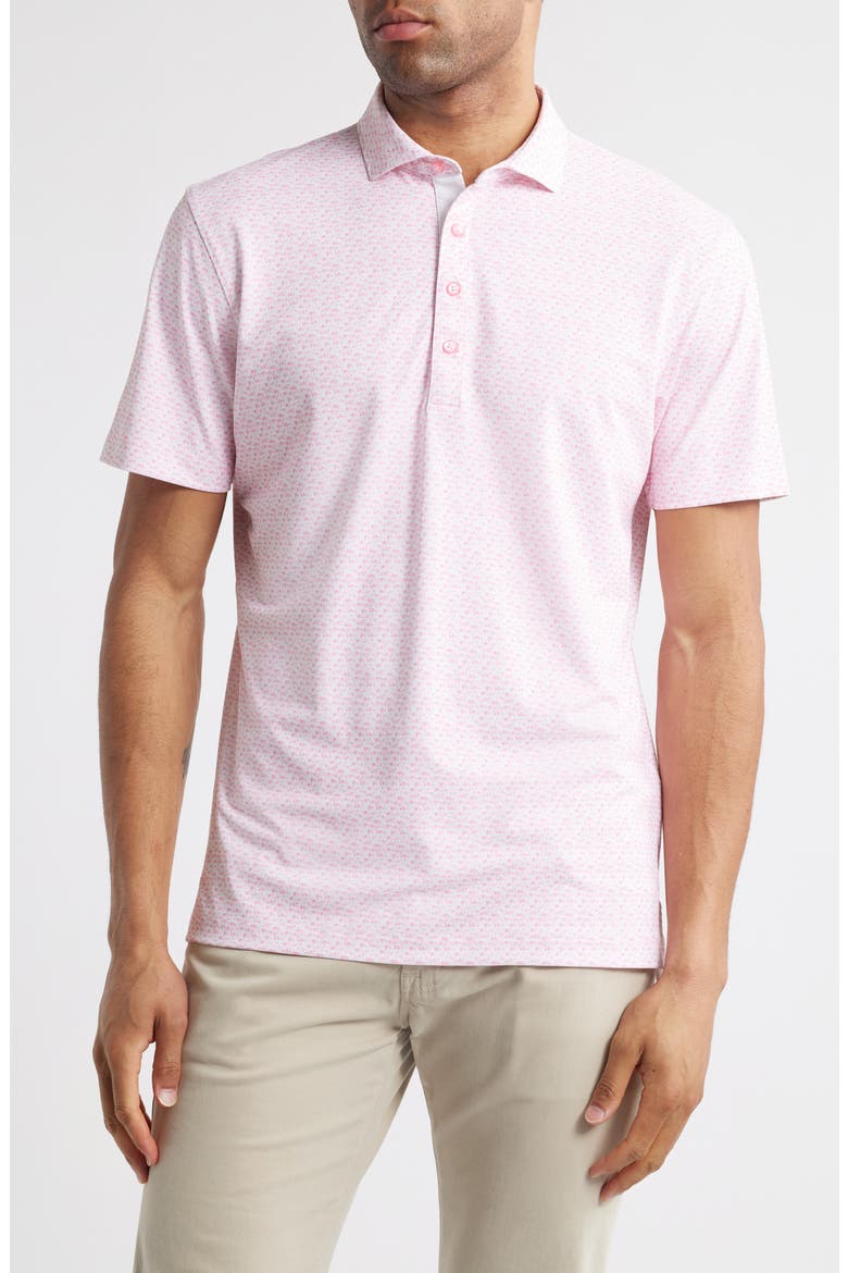 Flock Yeah Flamingo Print PREP-FORMANCE Golf Polo, Main, color, AZALEA