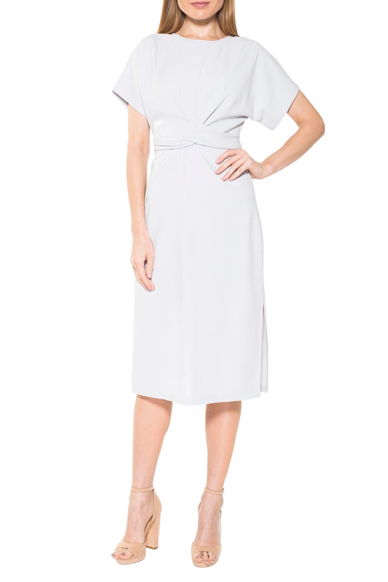 Twist Front Midi Dress, Main, color, SLATE