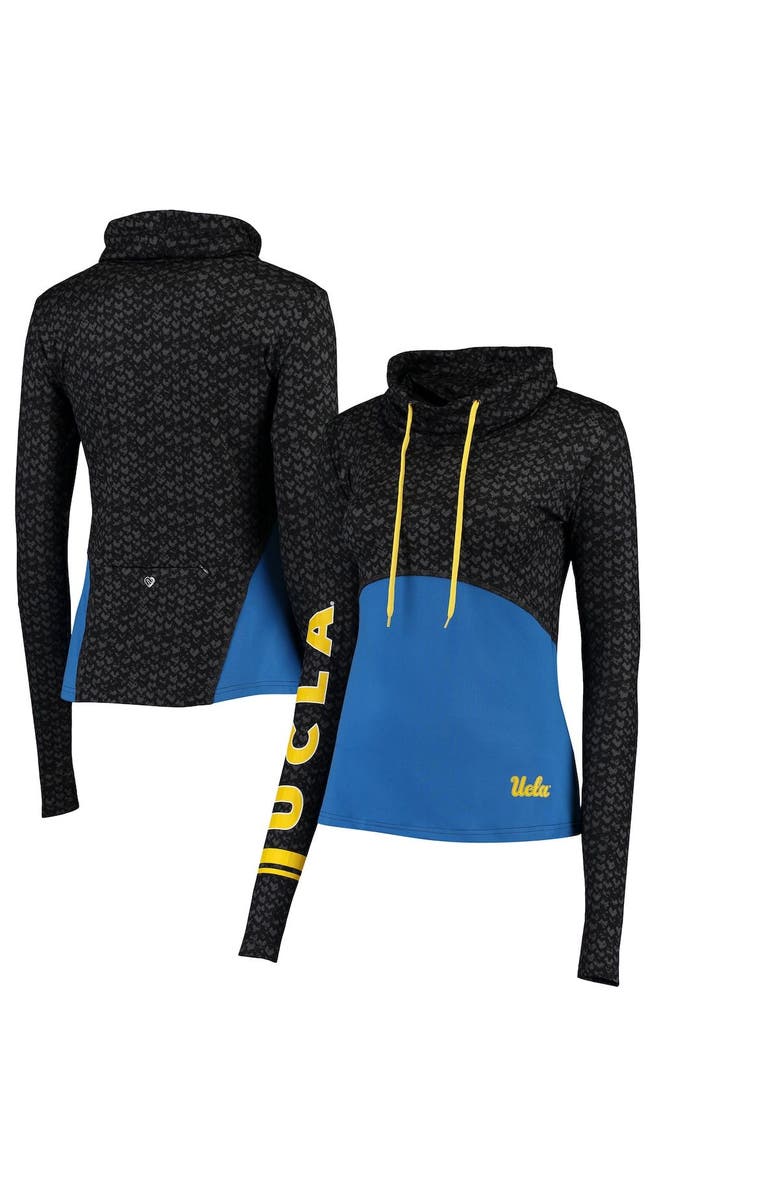 COLOSSEUM Women's Colosseum Black/Blue UCLA Bruins Scaled Cowl Neck Pullover Hoodie, Main, color, 