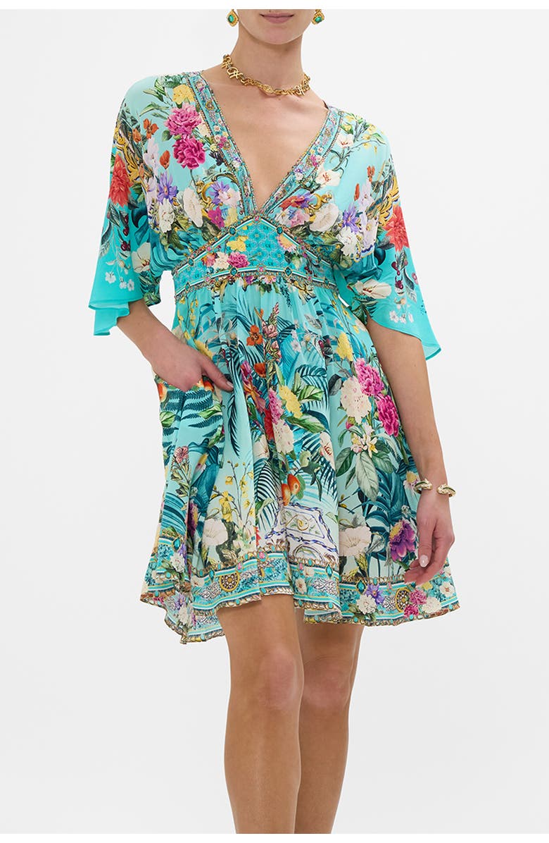 Camilla Short Waisted Dress Gardens Of Queluz, Alternate, color, 