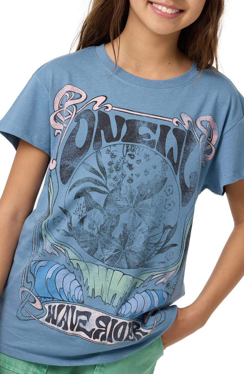 O'Neill Kids' Wave Rider Cotton Oversize Graphic T-Shirt, Alternate, color, Captains Blue