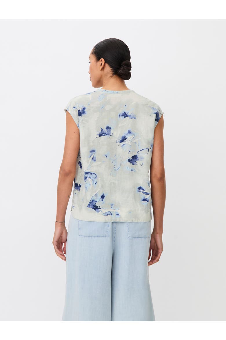 Maelphira Floral Cap Sleeve Top, Alternate, color, Skyway
