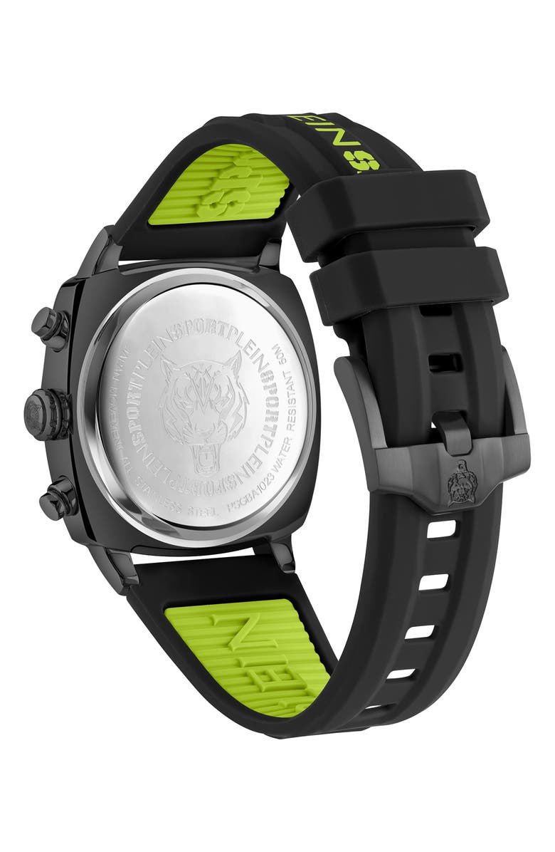PLEIN SPORT Wildcat Silicone Strap Watch, 40mm, Alternate, color, Black