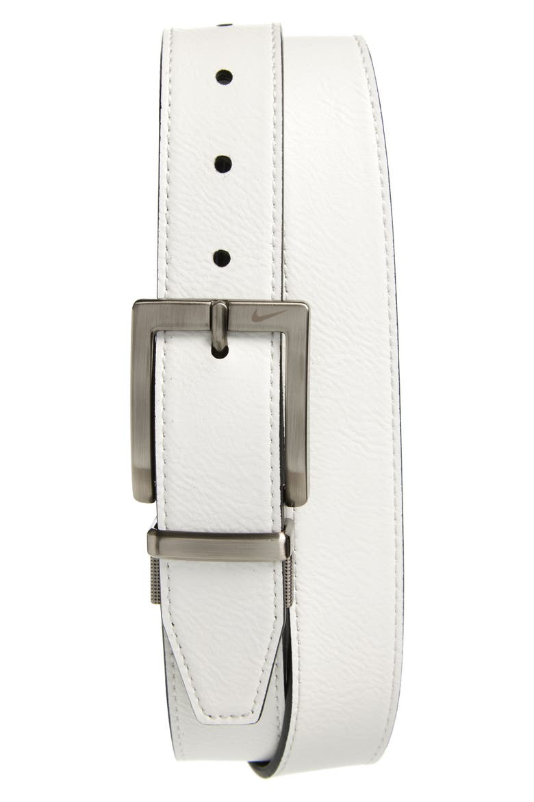 Core Reversible Leather Belt, Main, color, WHITE/ BLACK