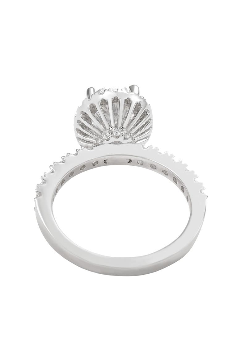 Sterling Silver Oval Cubic Zirconia Ring, Alternate, color, WHITE