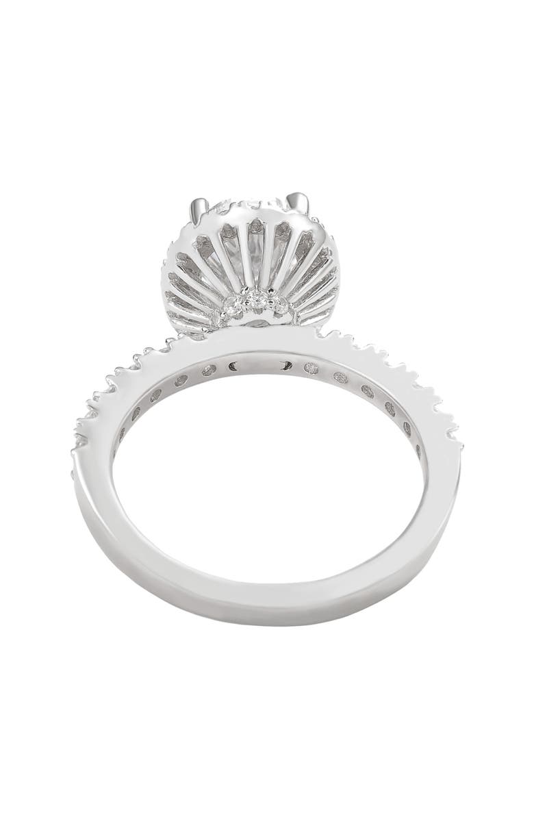 SUZY LEVIAN Sterling Silver Oval Cubic Zirconia Ring, Alternate, color, White