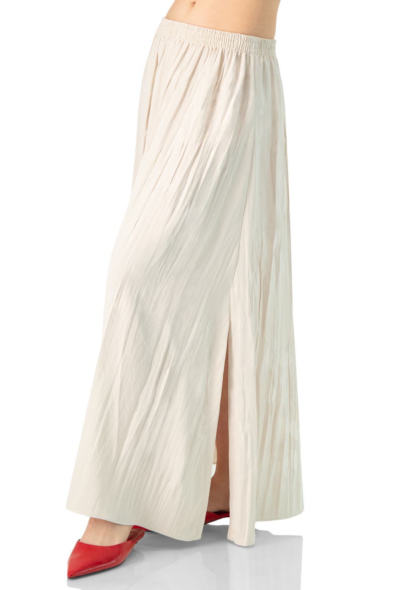 Wide Midi Skirt with Side Slit, Alternate, color, Ivory