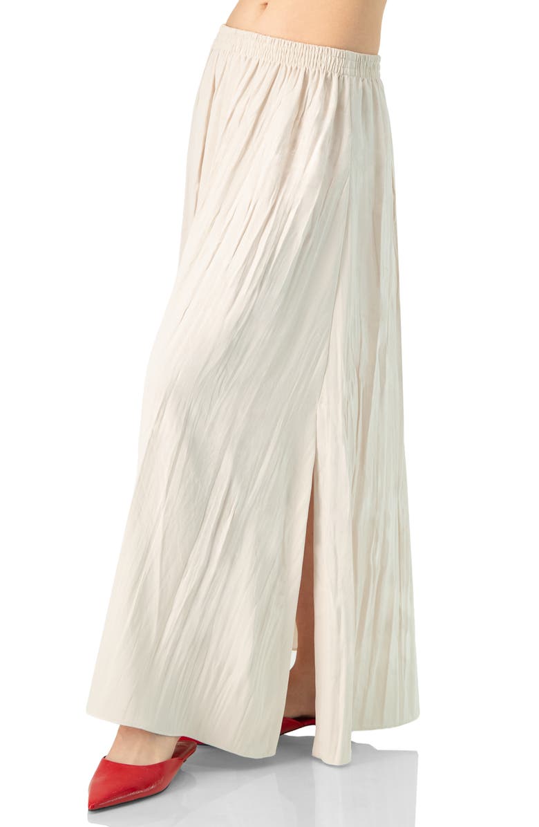 IVONNE Wide Midi Skirt with Side Slit, Alternate, color, Ivory