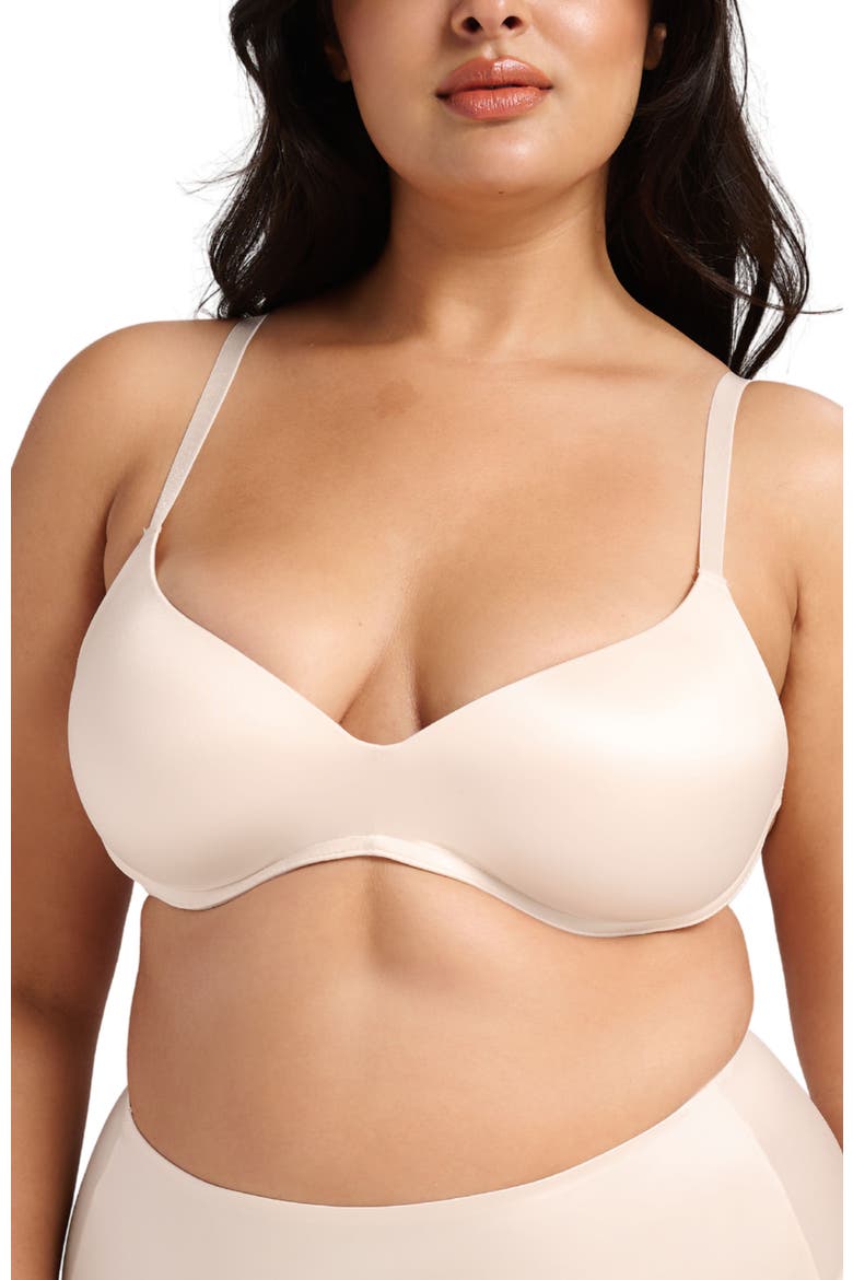 Smooth Satin Luxe Lift Bra, Main, color, Champagne