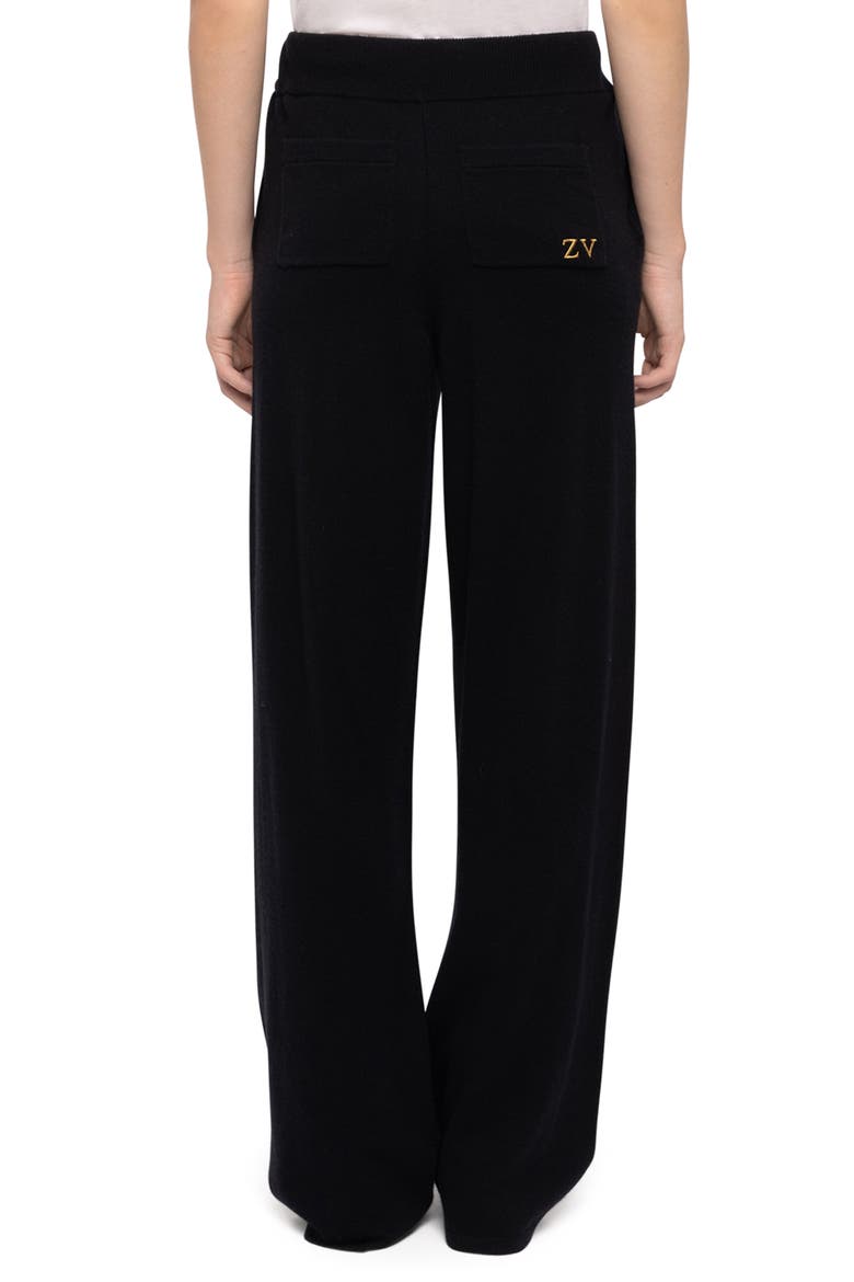 Parraz Wide Leg Wool & Cashmere Pants, Alternate, color, BLACK