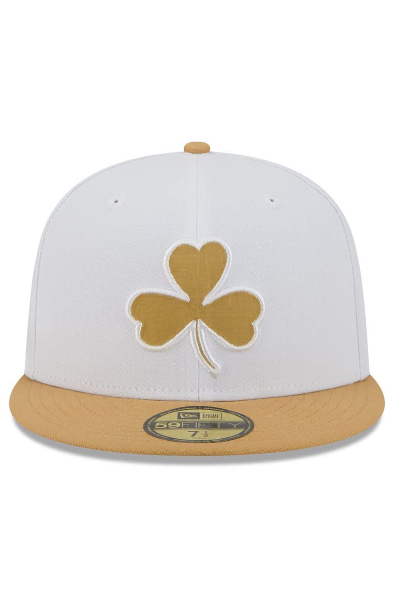 Men's New Era White/Gold Boston Celtics 2025/26 City Edition 59FIFTY Fitted Hat, Alternate, color, White