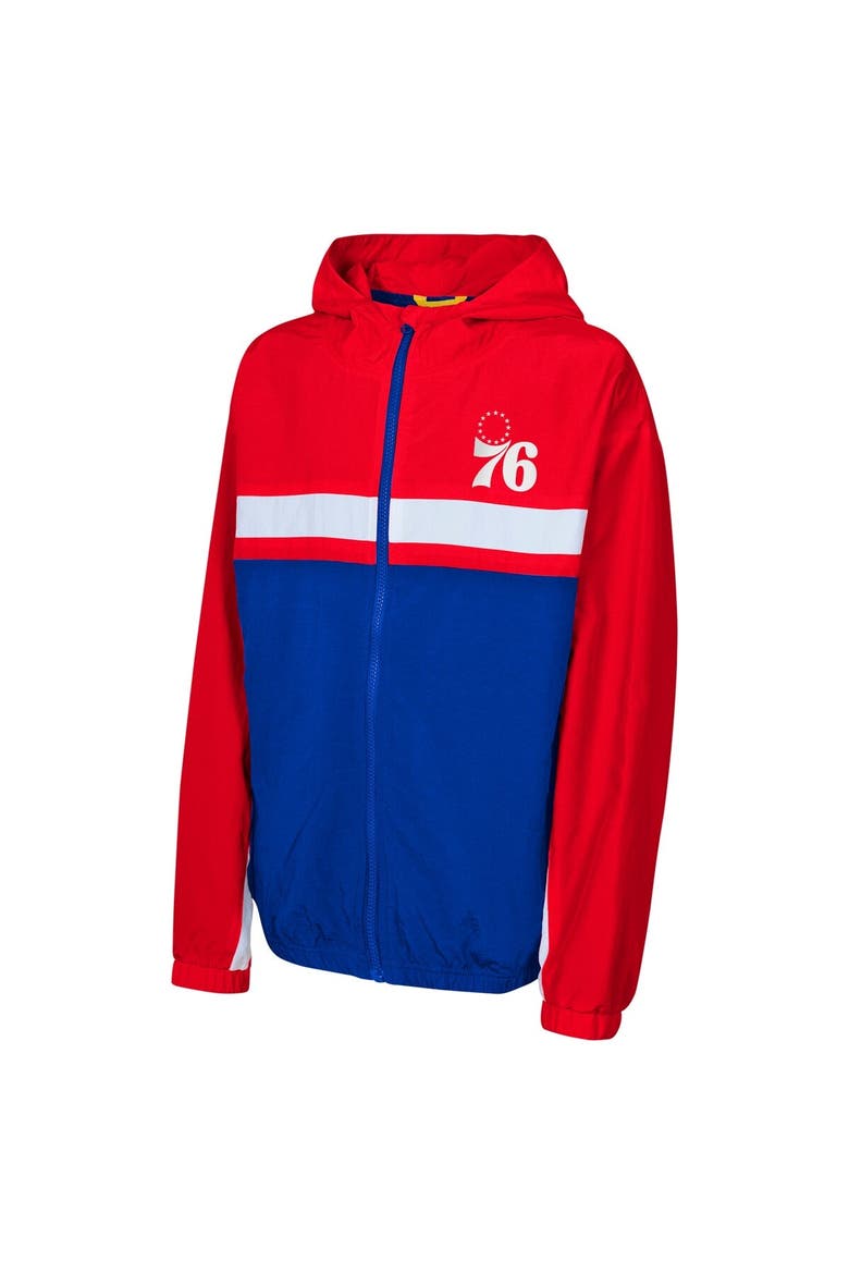 Youth Red Philadelphia 76ers Headliner Windbreaker Full-Zip Hoodie Jacket, Alternate, color, Red