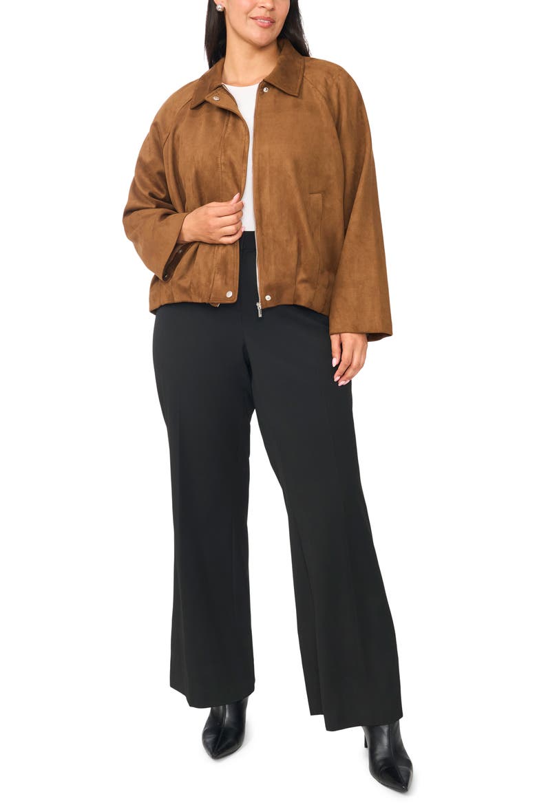 Faux Suede Raglan Sleeve Jacket, Alternate, color, TOASTED