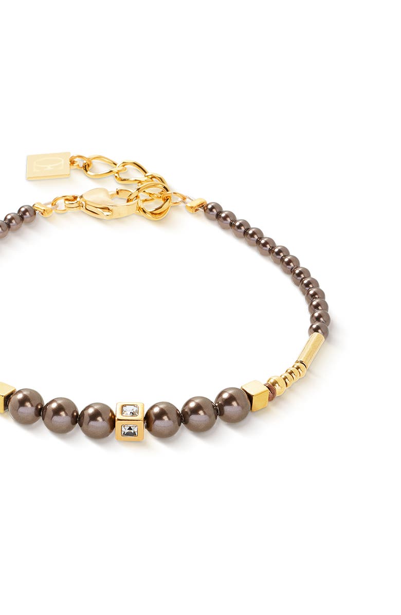 COEUR DE LION Shimmering Princess Pearls Gold Bracelet, Alternate, color, Brown