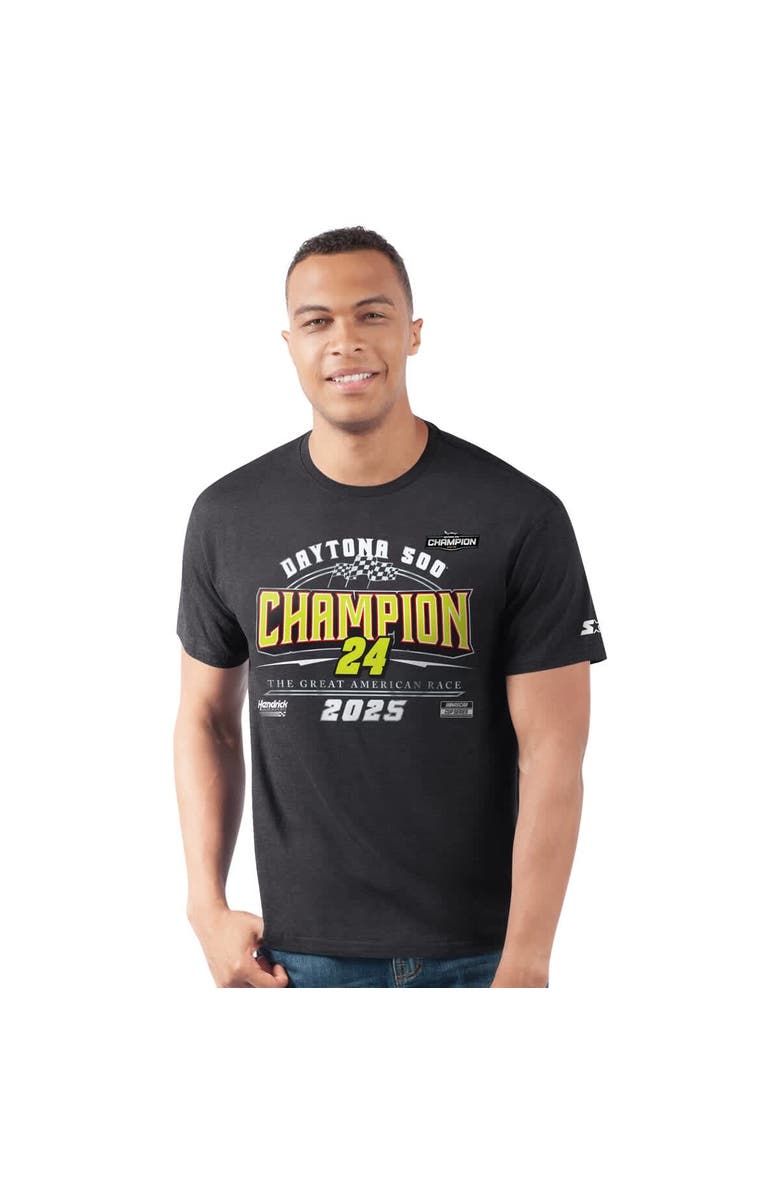 STARTER Men's Starter  Black William Byron 2025 Daytona 500 Champion Prime Time T-Shirt, Main, color, 