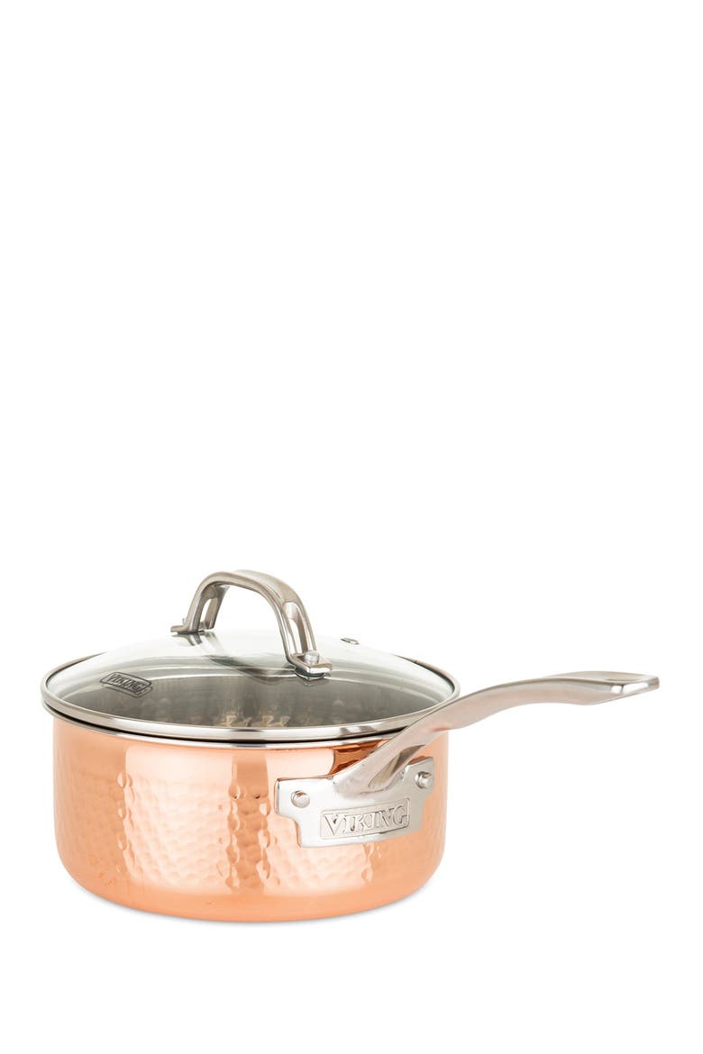Copper Clad 3-Ply Hammered 10-Piece Cookware Set, Alternate, color, COPPER