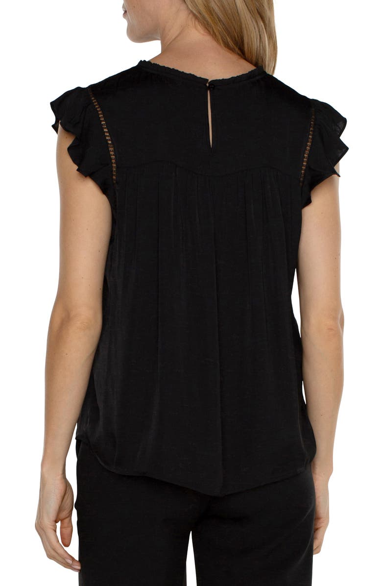 Liverpool Los Angeles Openwork Detail Flutter Sleeve Top, Alternate, color,