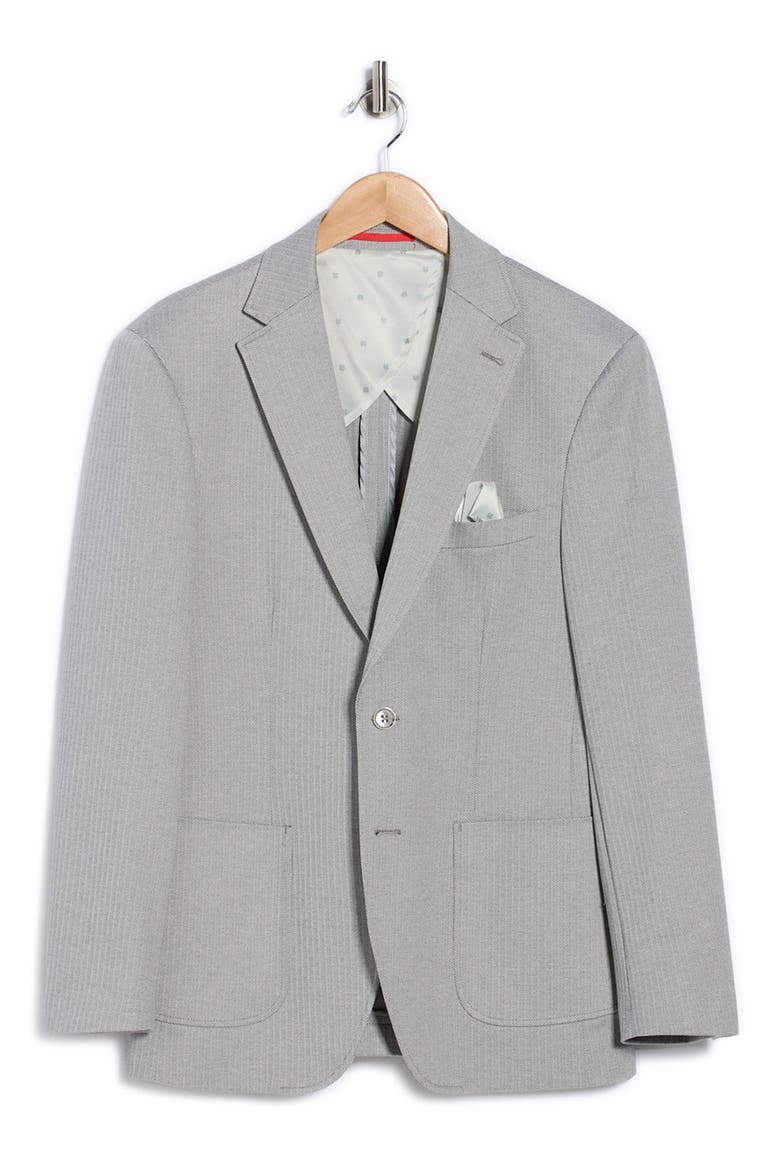 Herringbone Knit Sport Coat, Alternate, color, GREY