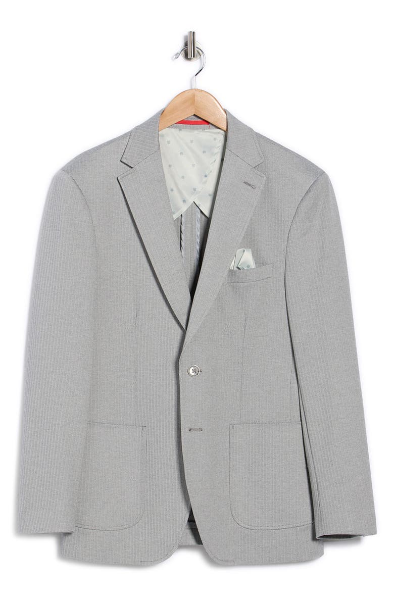 Lucky Brand Herringbone Knit Sport Coat, Main, color, Grey