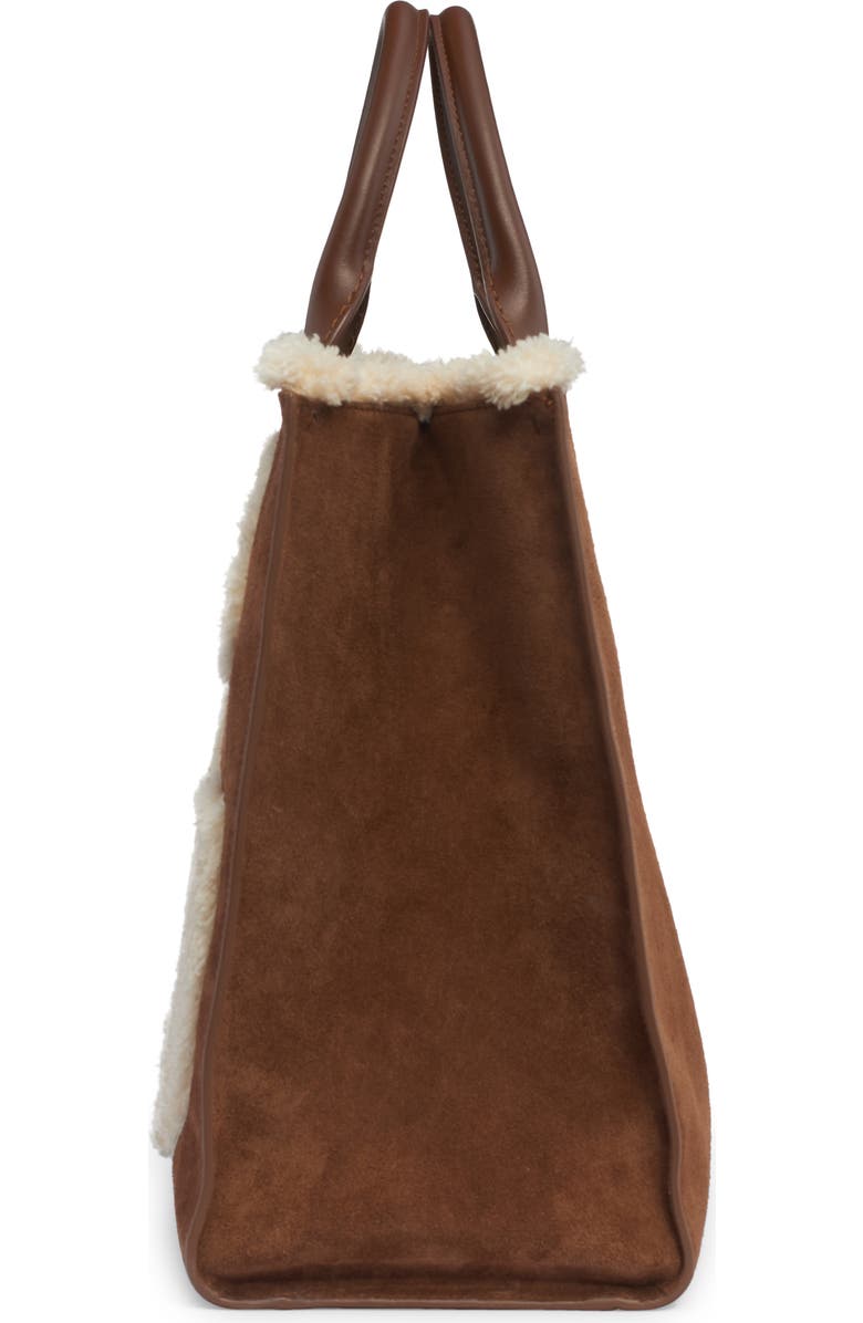 Dolce&Gabbana DG Logo Daily Suede & Faux Shearling Tote, Alternate, color,