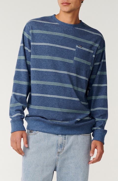 Grid Crewneck Pocket Sweatshirt