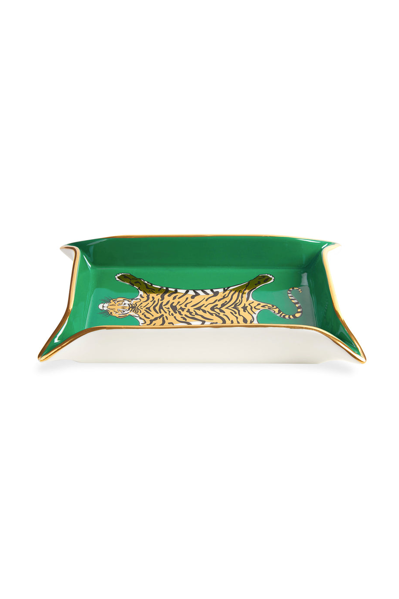Tiger Valet Tray, Alternate, color, Green / Gold