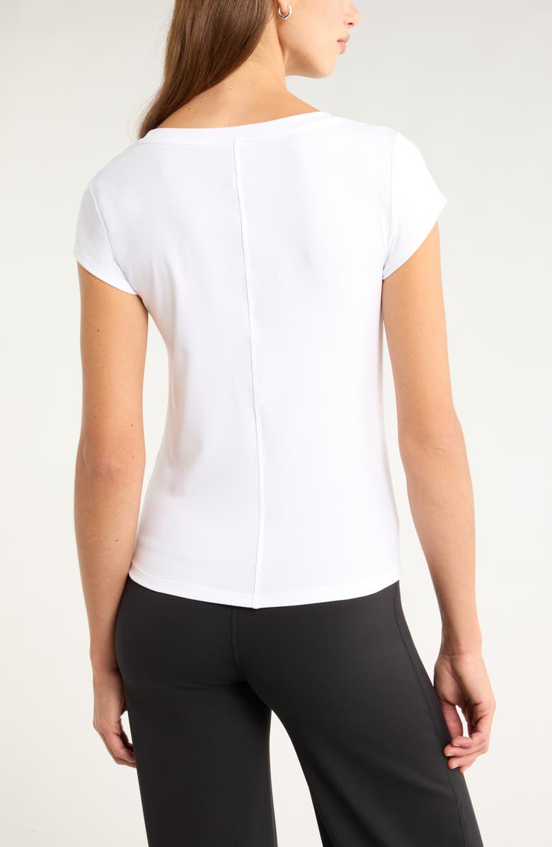 Zella Seamed Rib Top, Alternate, color, White