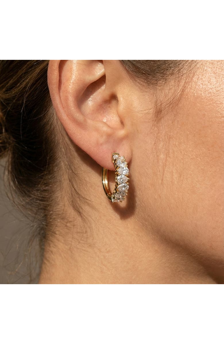 Bliss Diamond 2 - 6 Ct Pear Shape Diamond Hoops 14k Gold Lab Grown Women's Earrings, Alternate, color, White Gold - 3Ct