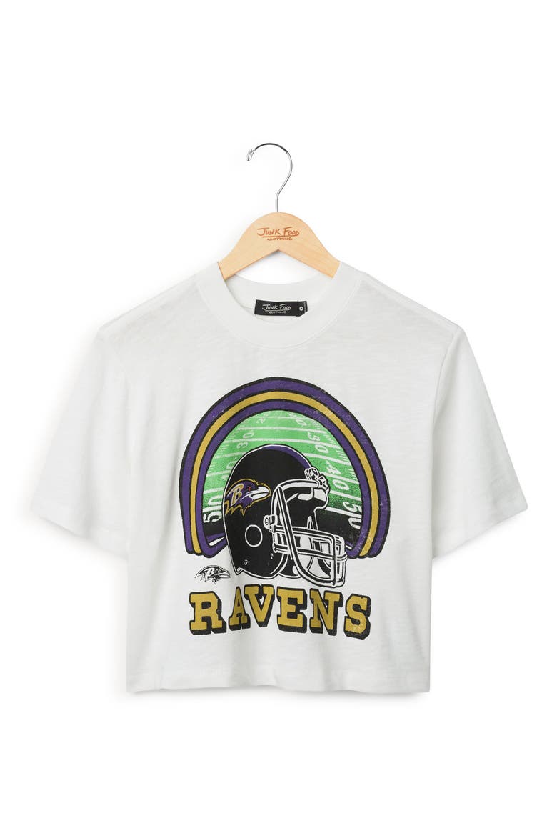 Baltimore Ravens Cropped Graphic T-Shirt, Main, color, VINTAGE WHITE