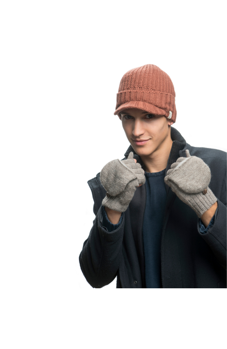 Nirvanna Designs Bryant Fingerless Gloves w/ Flap, Alternate, color, Charcoal