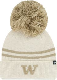 '47 Women's '47 Natural Washington Huskies Core & Inline Latte Cuffed Knit Hat with Pom