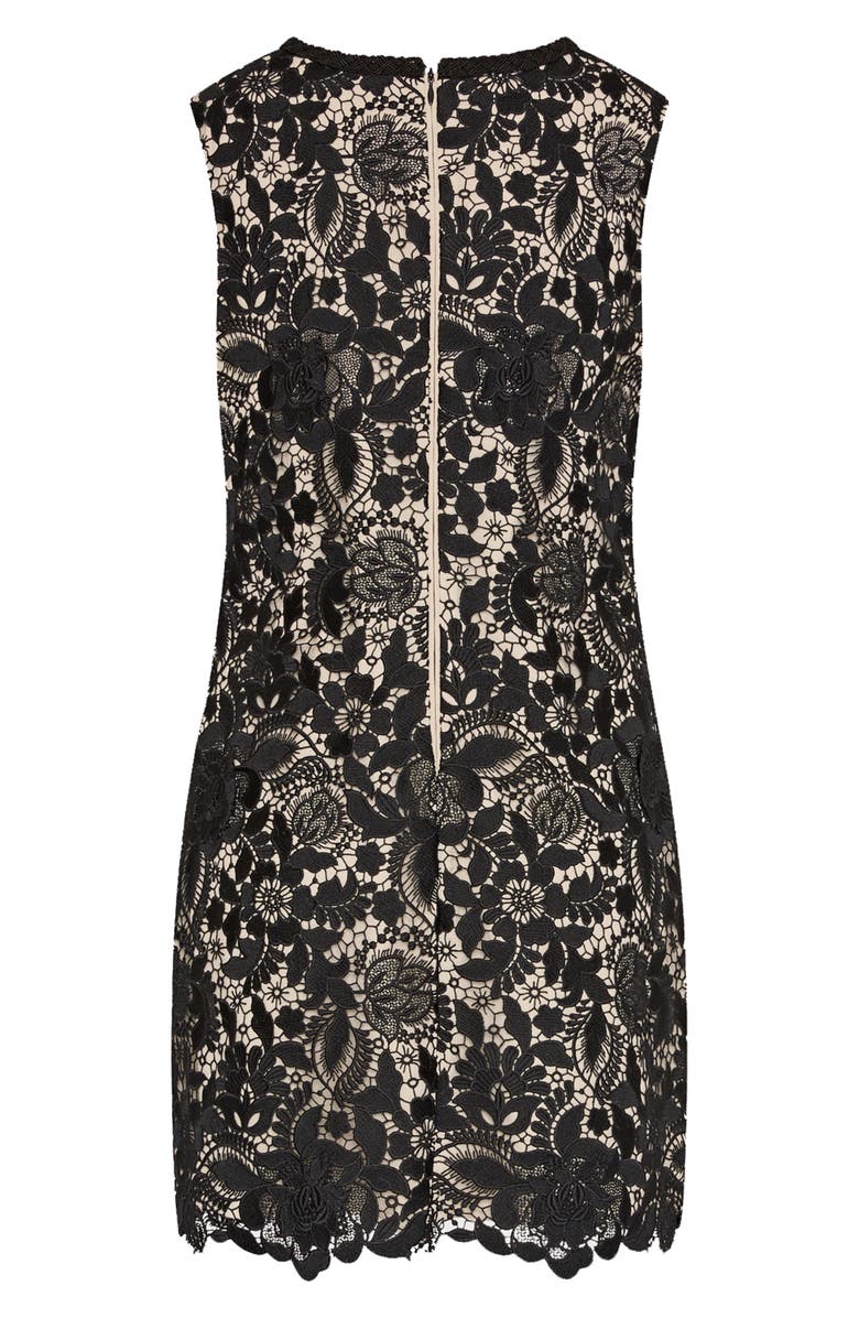 Milly Garden Lace Sleeveless Minidress, Alternate, color, Black