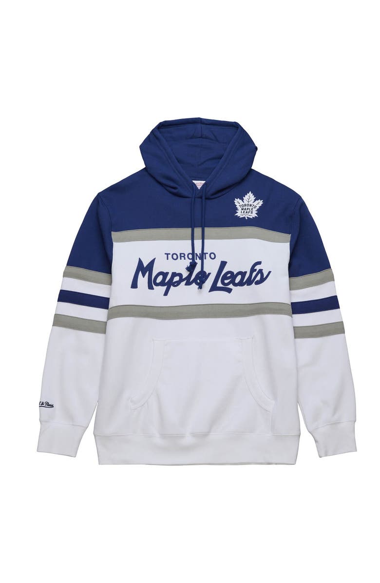 Mitchell & Ness Men's Mitchell & Ness White/Blue Toronto Maple Leafs Head Coach Pullover Hoodie, Alternate, color, White