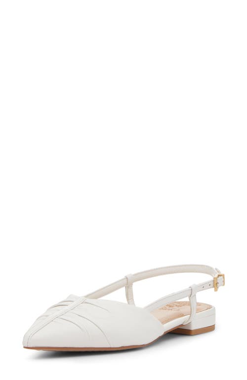 Vince Camuto Agnes Pointed Toe Slingback Flat In Bianco