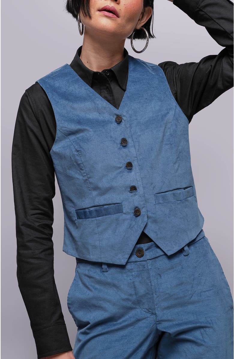WILDFANG The Empower Velveteen Vest, Main, color, Oxford Blue