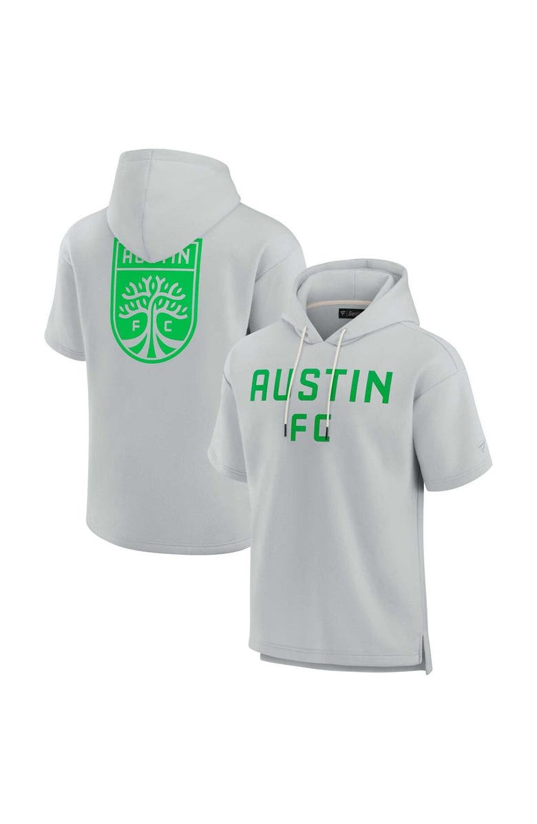Fanatics Signature Unisex Fanatics Signature Gray Austin FC Elements Super Soft Fleece Short Sleeve Pullover Hoodie, Alternate, color, Gray