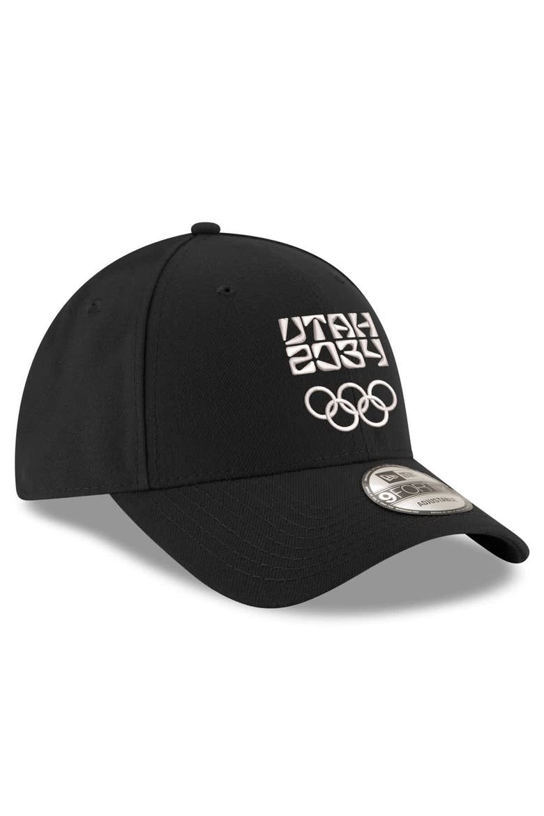 Men's New Era Black Utah 2034 9FORTY Adjustable Hat, Alternate, color, Black