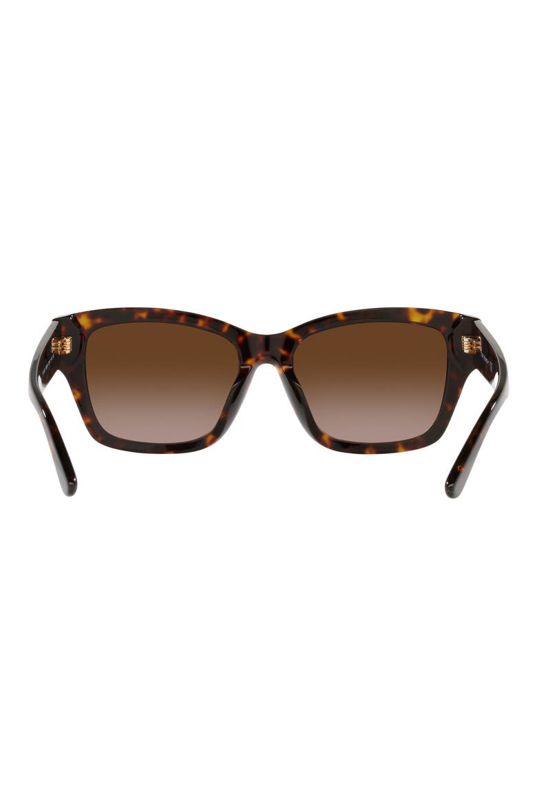 53mm Gradient Rectangular Sunglasses, Alternate, color, DARK TORT