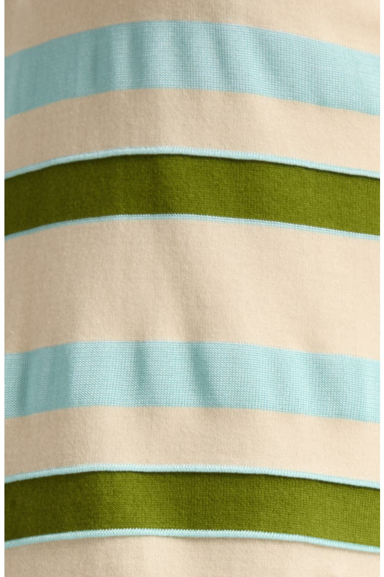 Textured Stripe Long Sleeve Rugby Polo, Alternate, color, IVORY