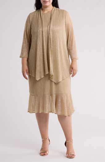 Marina Metallic Cocktail Dress with Jacket