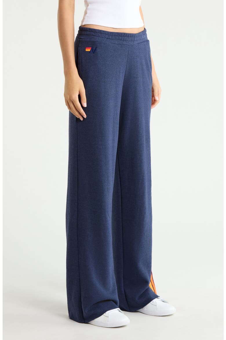 5-Stripe Wide Leg Sweatpants, Alternate, color, NAVY
